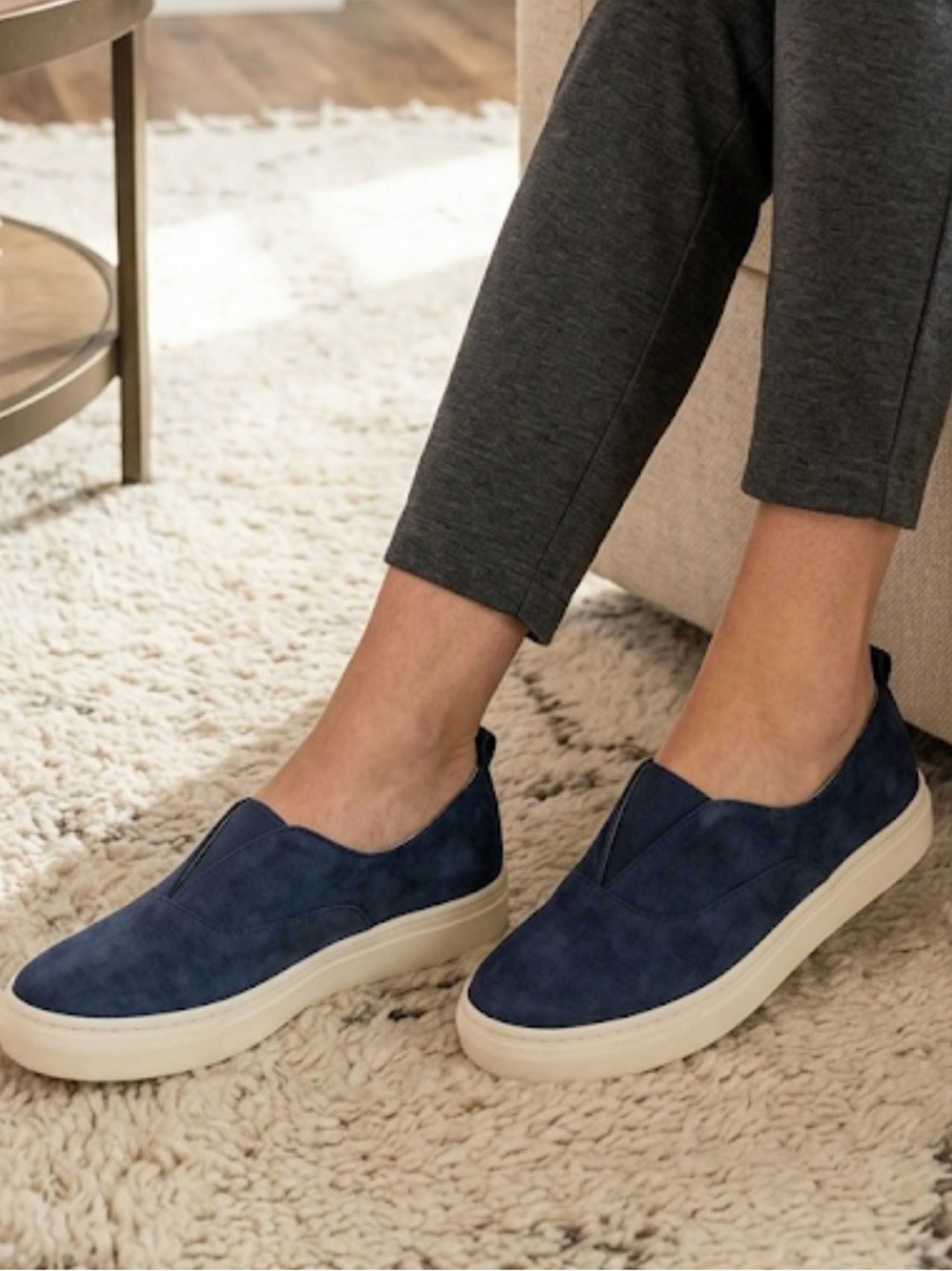 KENSIE Salia Casual Slip-On Women’s 8.5, Navy